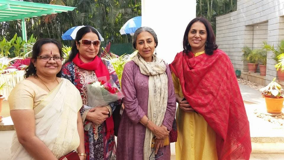 A warm gathering with flowers at the centre